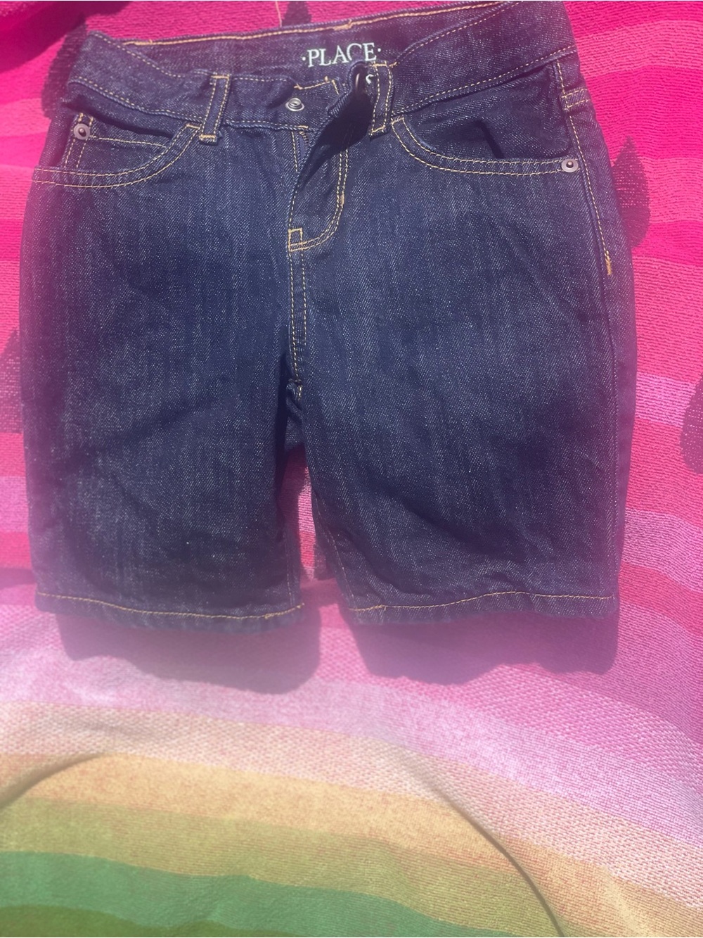 Place Dark Blue Denim Shorts
